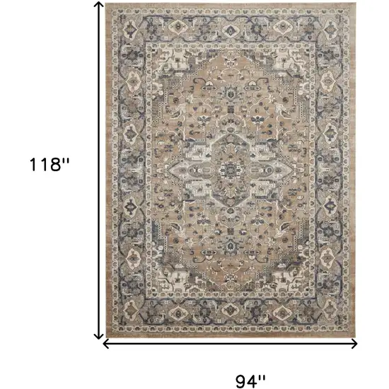 Ivory Floral Power Loom Area Rug Photo 9