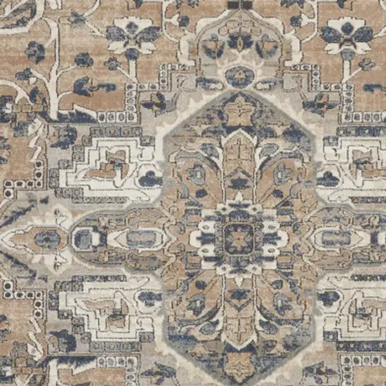 Ivory Floral Power Loom Area Rug Photo 7