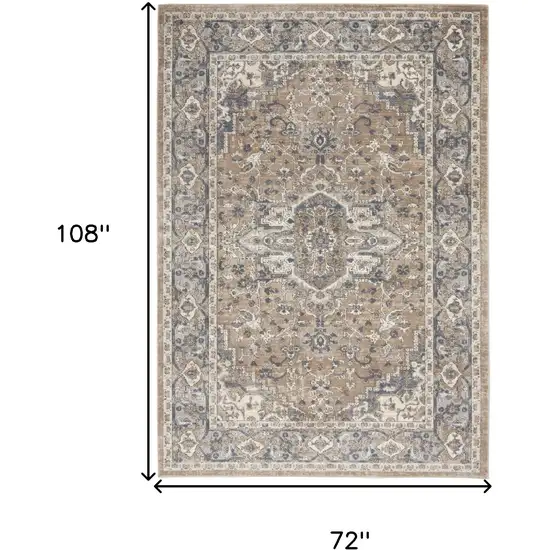 Ivory Floral Power Loom Area Rug Photo 9