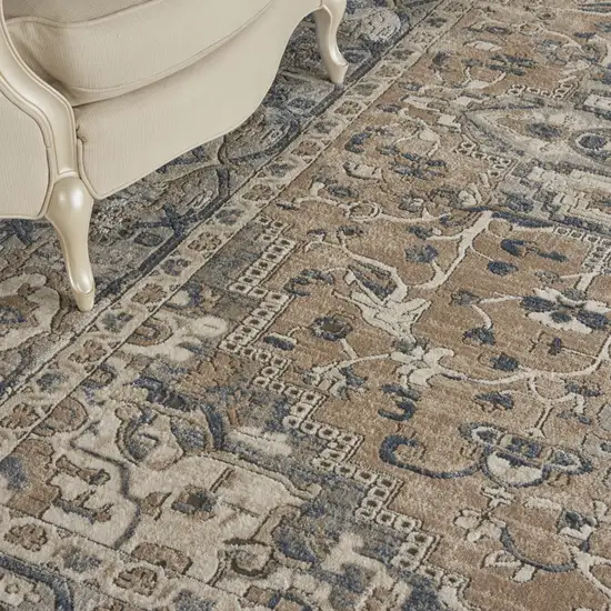 Ivory Floral Power Loom Area Rug Photo 6