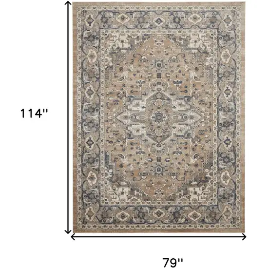 Ivory Floral Power Loom Area Rug Photo 9