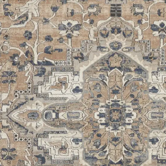 Ivory Floral Power Loom Area Rug Photo 7