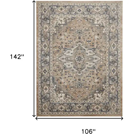 Ivory Floral Power Loom Area Rug Photo 9