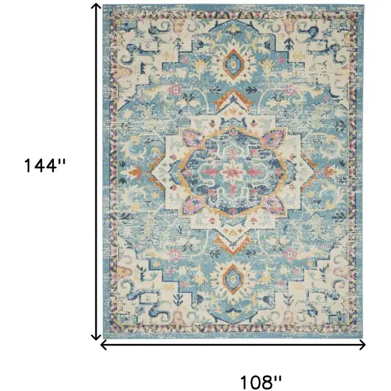 Ivory Floral Power Loom Area Rug Photo 9