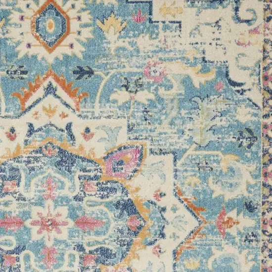 Ivory Floral Power Loom Area Rug Photo 6