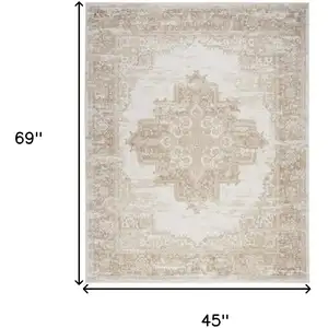 Photo of Ivory Floral Power Loom Area Rug