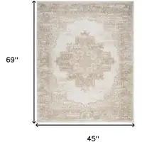 Photo of Ivory Floral Power Loom Area Rug