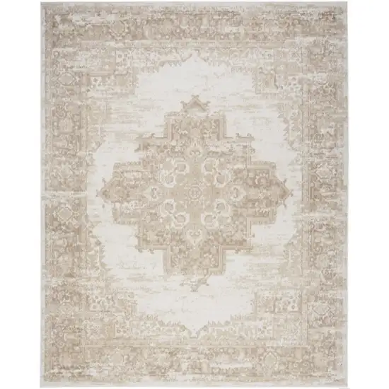 Ivory Floral Power Loom Area Rug Photo 2