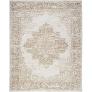 Photo of Ivory Floral Power Loom Area Rug