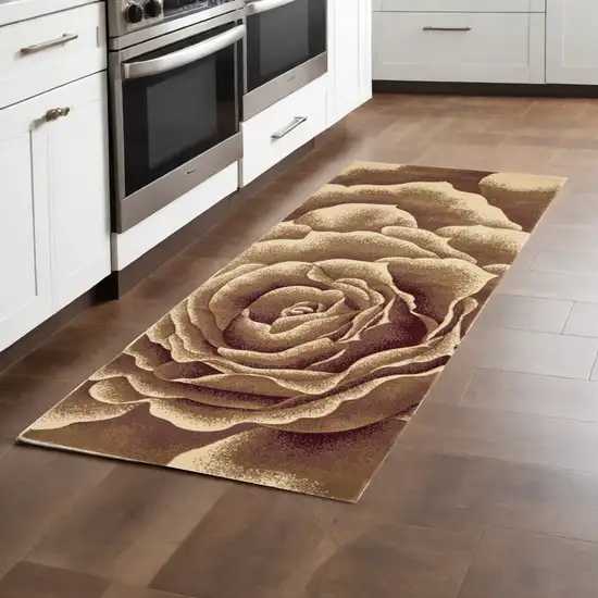 2' X 8' Ivory Floral Runner Rug Photo 2