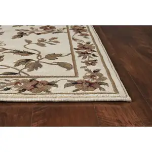 Photo of Ivory Floral Vine Runner Rug