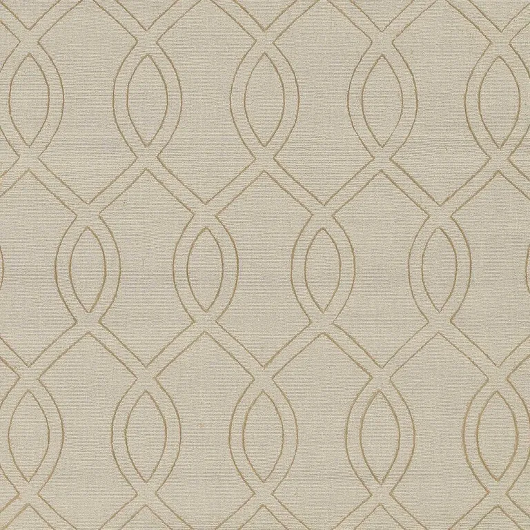 Ivory Frond Leaves Wool Indoor Runner Rug Photo 1