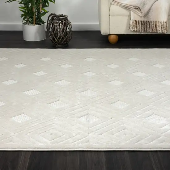 Ivory Geometric Area Rug Photo 7