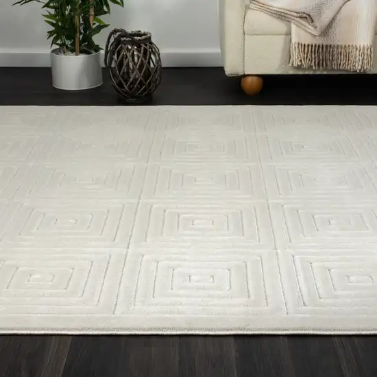 Ivory Geometric Area Rug Photo 7