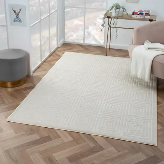 Ivory Geometric Area Rug Photo 8