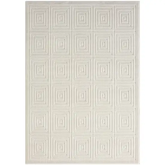 Ivory Geometric Area Rug Photo 1