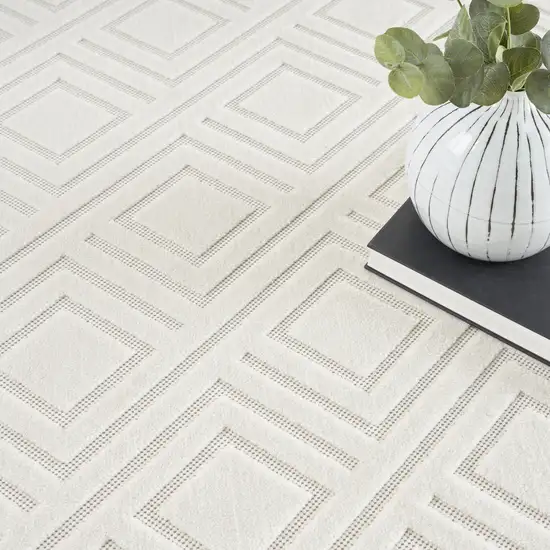 Ivory Geometric Area Rug Photo 9