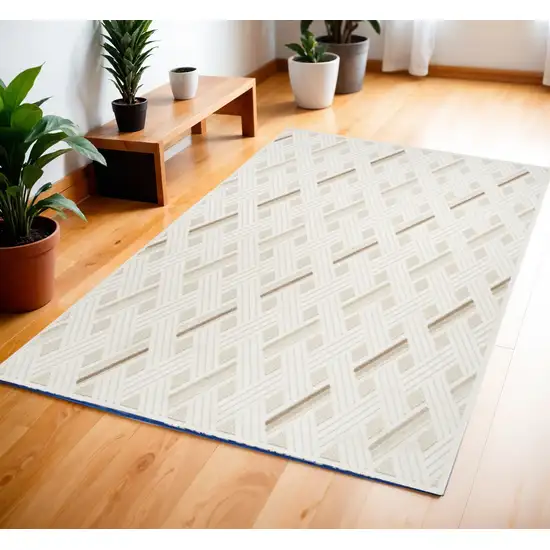 Ivory Geometric Area Rug Photo 1