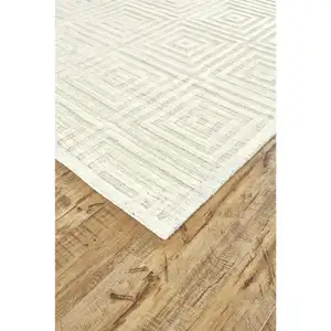 Photo of Ivory Geometric Hand Woven Area Rug