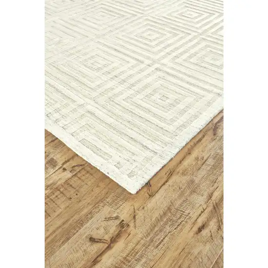 Ivory Geometric Hand Woven Area Rug Photo 1