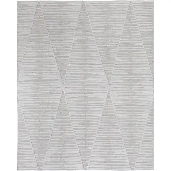 Ivory Geometric Hand Woven Area Rug Photo 5