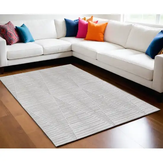 Ivory Geometric Hand Woven Area Rug Photo 1