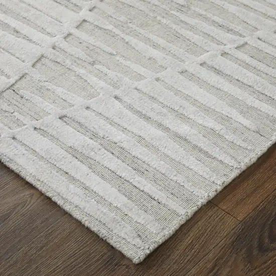 Ivory Geometric Hand Woven Area Rug Photo 7