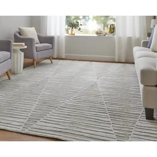 Ivory Geometric Hand Woven Area Rug Photo 6