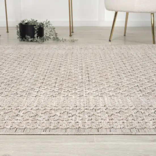 Ivory Geometric Indoor Outdoor Area Rug Photo 6