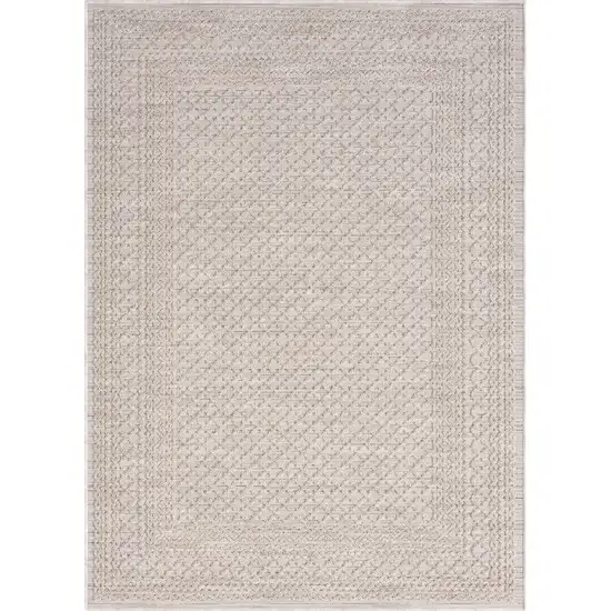 Ivory Geometric Indoor Outdoor Area Rug Photo 1