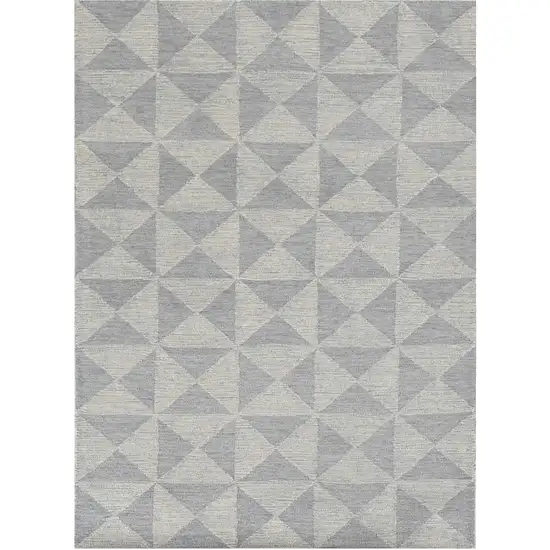 Ivory Geometric Pattern Wool Indoor Area Rug Photo 2