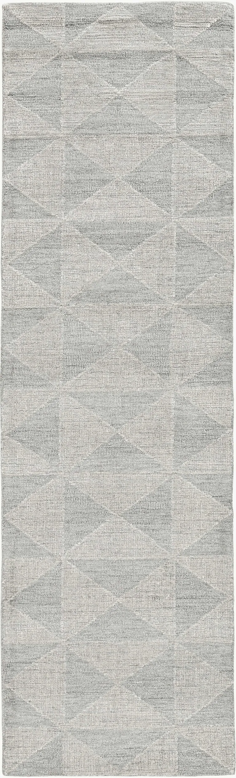 Ivory Geometric Pattern Wool Indoor Area Rug Photo 3