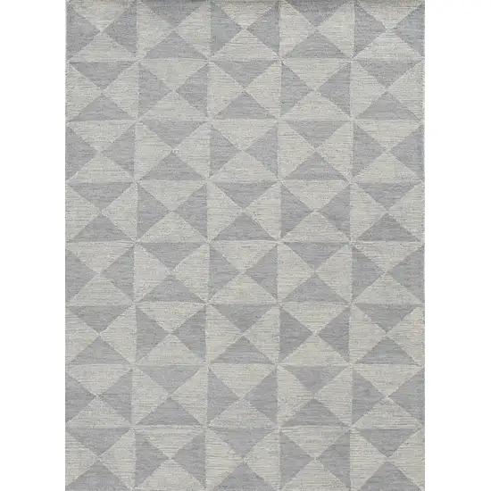 Ivory Geometric Pattern Wool Indoor Area Rug Photo 2