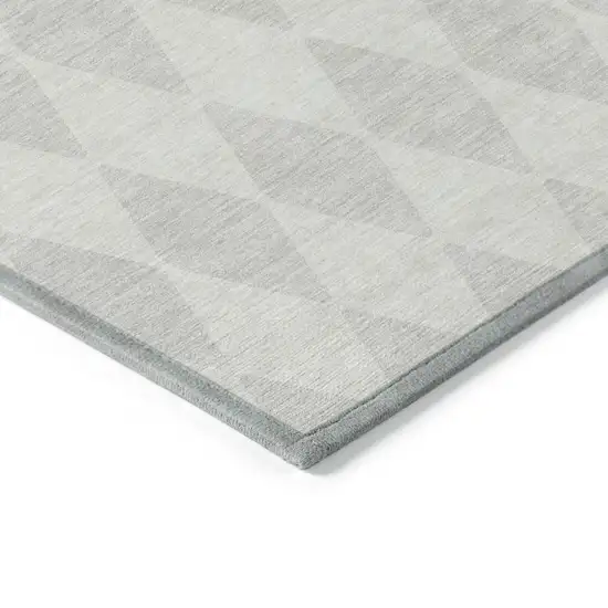 Ivory Geometric Washable Indoor Outdoor Area Rug Photo 4