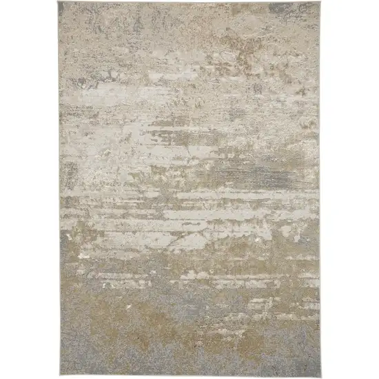 Ivory Gold And Gray Abstract Area Rug Photo 1