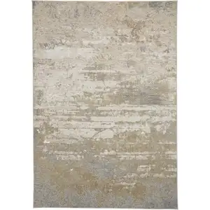 Photo of Ivory Gold And Gray Abstract Area Rug