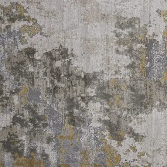 Ivory Gold And Gray Abstract Stain Resistant Area Rug Photo 7