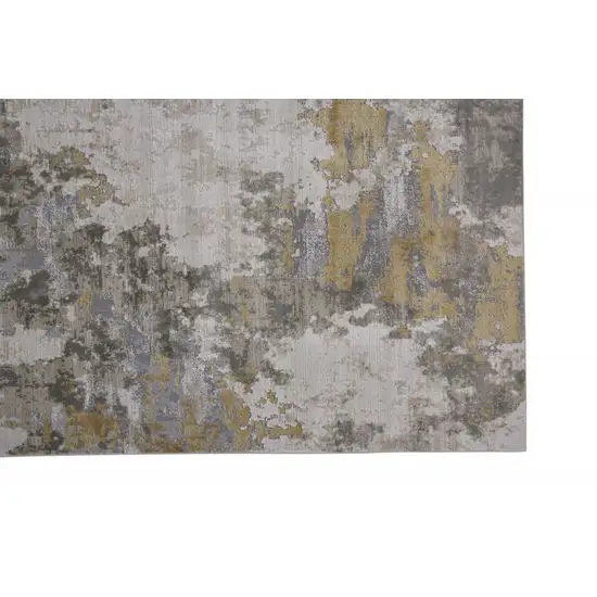 Ivory Gold And Gray Abstract Stain Resistant Area Rug Photo 1