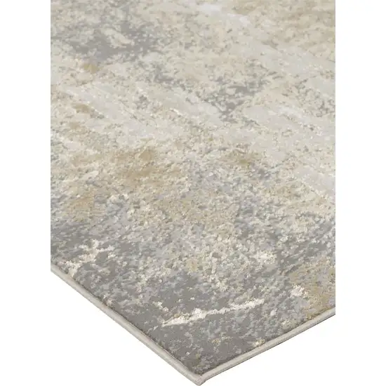 Ivory Gold And Gray Abstract Stain Resistant Area Rug Photo 6