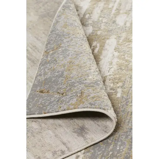 Ivory Gold And Gray Abstract Stain Resistant Area Rug Photo 4