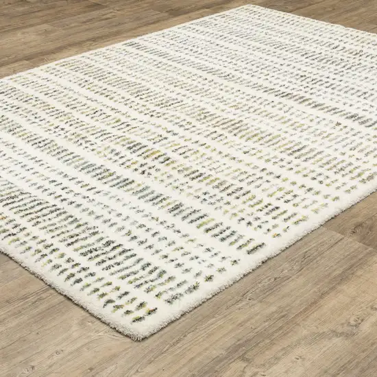 Ivory Gold And Gray Striped Area Rug Photo 9