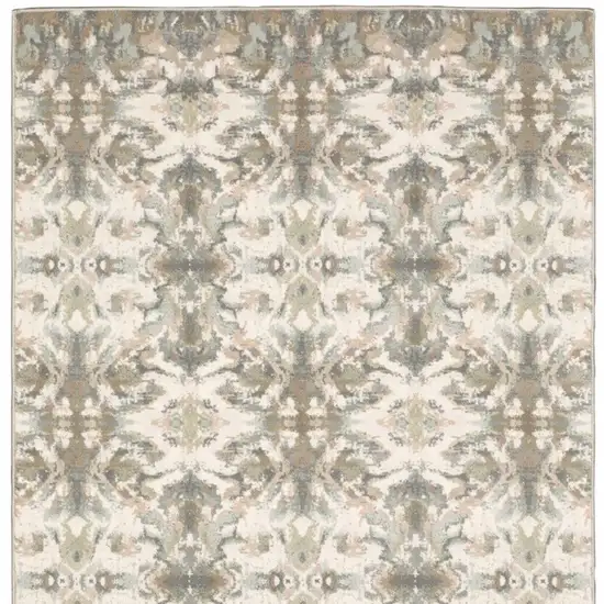 Ivory Gray Abstract Ikat Indoor Area Rug Photo 5