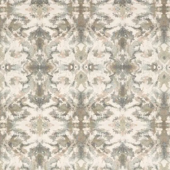 Ivory Gray Abstract Ikat Indoor Area Rug Photo 4