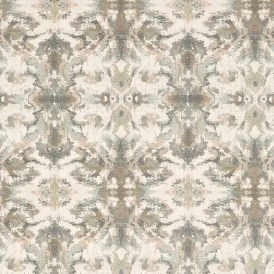 Ivory Gray Abstract Ikat Indoor Area Rug Photo 4