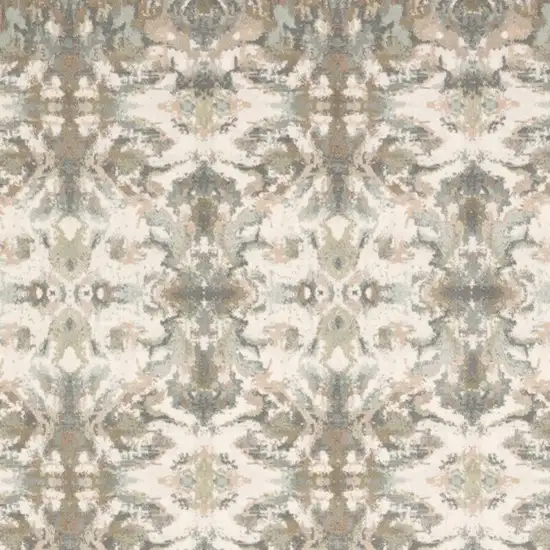 Ivory Gray Abstract Ikat Indoor Area Rug Photo 4