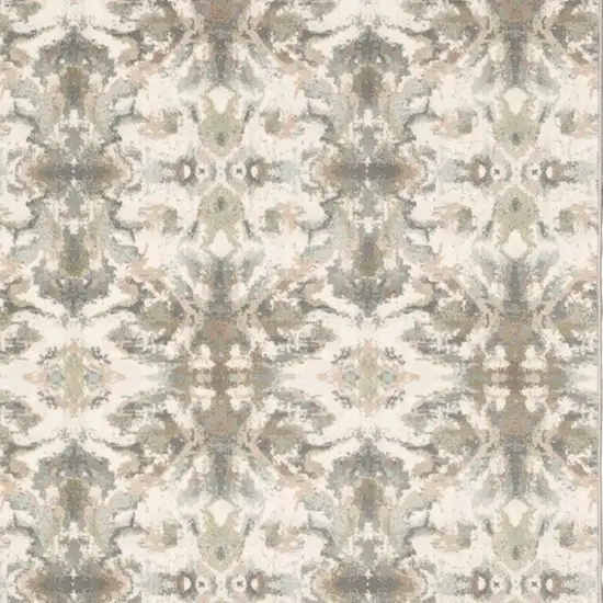 Ivory Gray Abstract Ikat Indoor Area Rug Photo 4