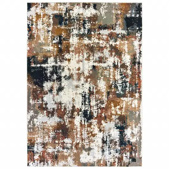 Ivory Gray Abstract Sectors Indoor Area Rug Photo 1