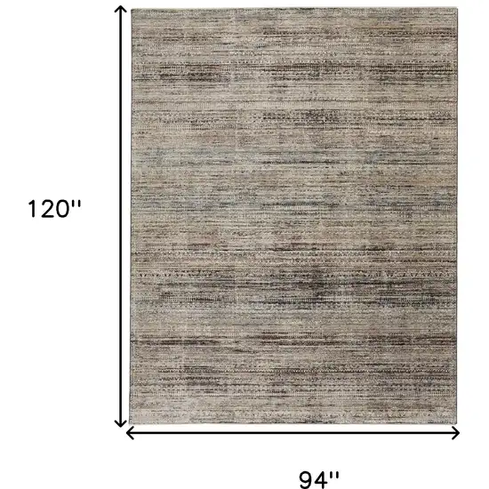 Ivory Gray And Black Abstract Distressed Area Rug With Fringe Photo 3