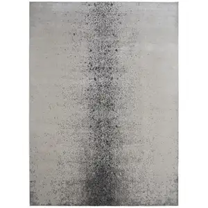 Photo of Ivory Gray And Black Abstract Power Loom Area Rug