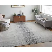 Photo of Ivory Gray And Black Abstract Power Loom Area Rug